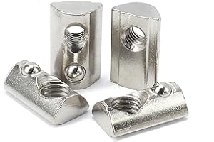 BVO 20 Pcs 4545 Series T Spring Nut, M4 Thread Roll in Spring Post Assembly T Nuts Hammer Head Fastener Nut Drop in T-Nut for 45 Series Aluminum Extrusion Profile T Slot 10mm for 3D Printer (M4)