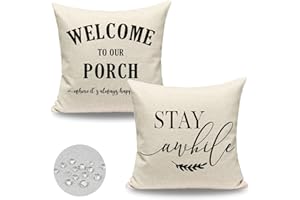 JOJOGOGO Outdoor Throw Pillow Covers Waterproof Cushion Covers 18x18 Set of 2, Spring Impermeable Ourdoor Pillow 18 x 18 Deco