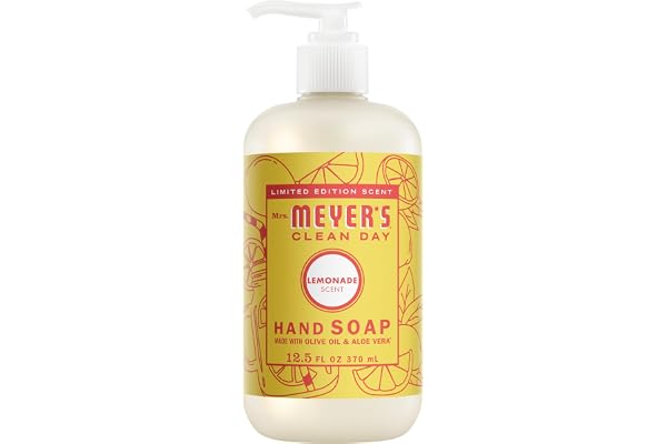 Mrs. MEYER'S CLEAN DAY Hand Soap, Lemonade Scent, 12.5 Fl Oz Bottle