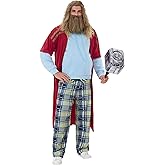 Arvilhill 4 Pcs Fat Thor Costume Adult Men Superhero Full Set Hoodie Pants Robe Gloves Outfit (S-4XL)