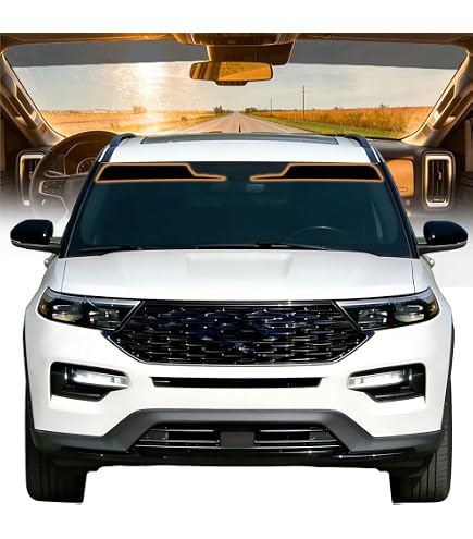 Filmvantage Ceramic Precut Window Tint Kit For 2020-2025 Ford Explorer – Front Sun Strip, 2.0 Mil, Black, US-Made