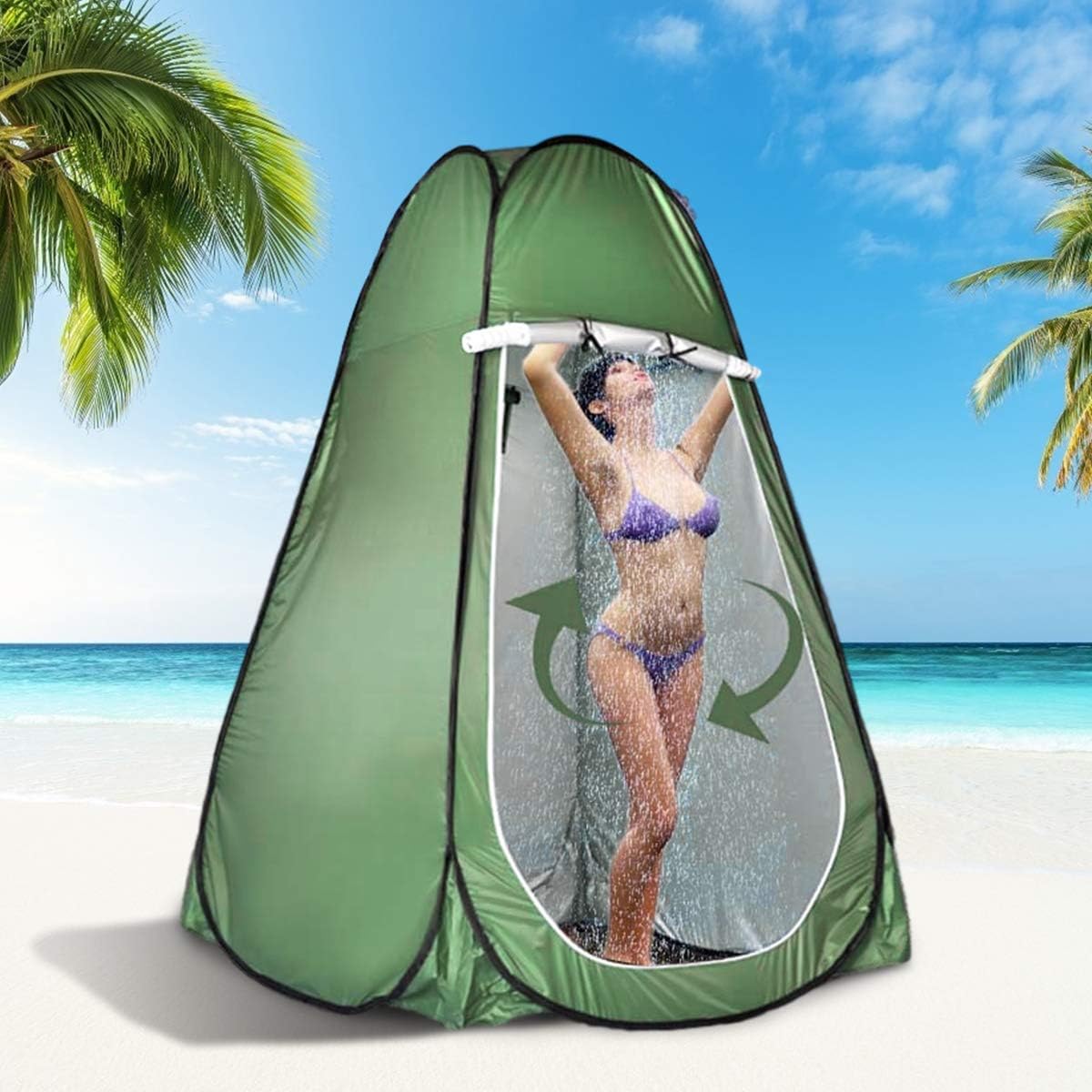 Portable Pop-up Shower Privacy Tent Outdoor Camping Dressing Room Toilet Beach Spacious Tent Shelter: Sports & Outdoors