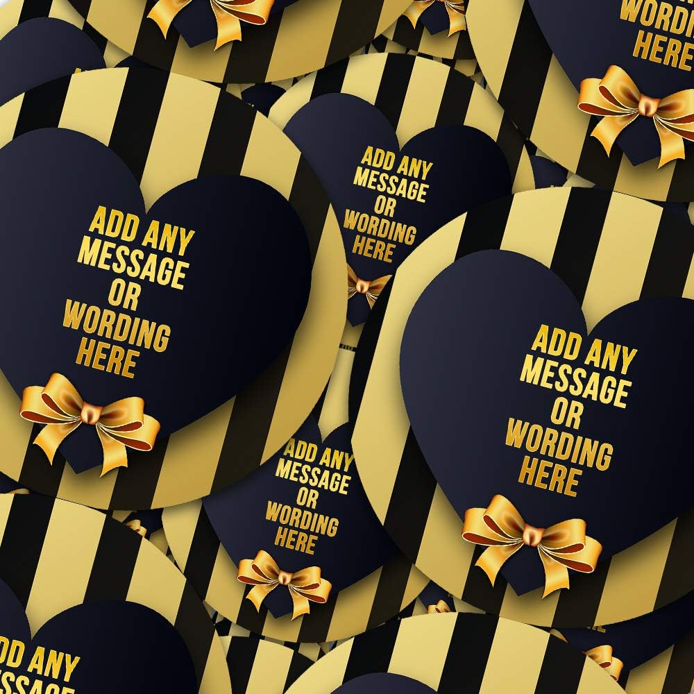 Gift Elegant Gold Hearts Personalised Custom Sticker Labels Candle Wax Melt Oil Party Crafts (3.5 CM x 70 Stickers / 2, A4 Sheets)