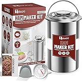 Tuauoe Meat Press for Homemade Deli Meat, Stainless Steel Ham Press Mold with Thermometer & Silicone Kitchen Mittens, Lunch M