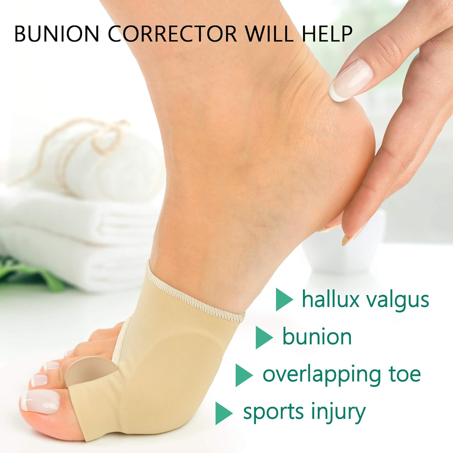 Bunion Splint Bunion Corrector - Big Toe Straightener - Corrector Bunion for Sport - Bunion Socks for Hallux Valgus Bunion Pain Relief: Health & Personal Care