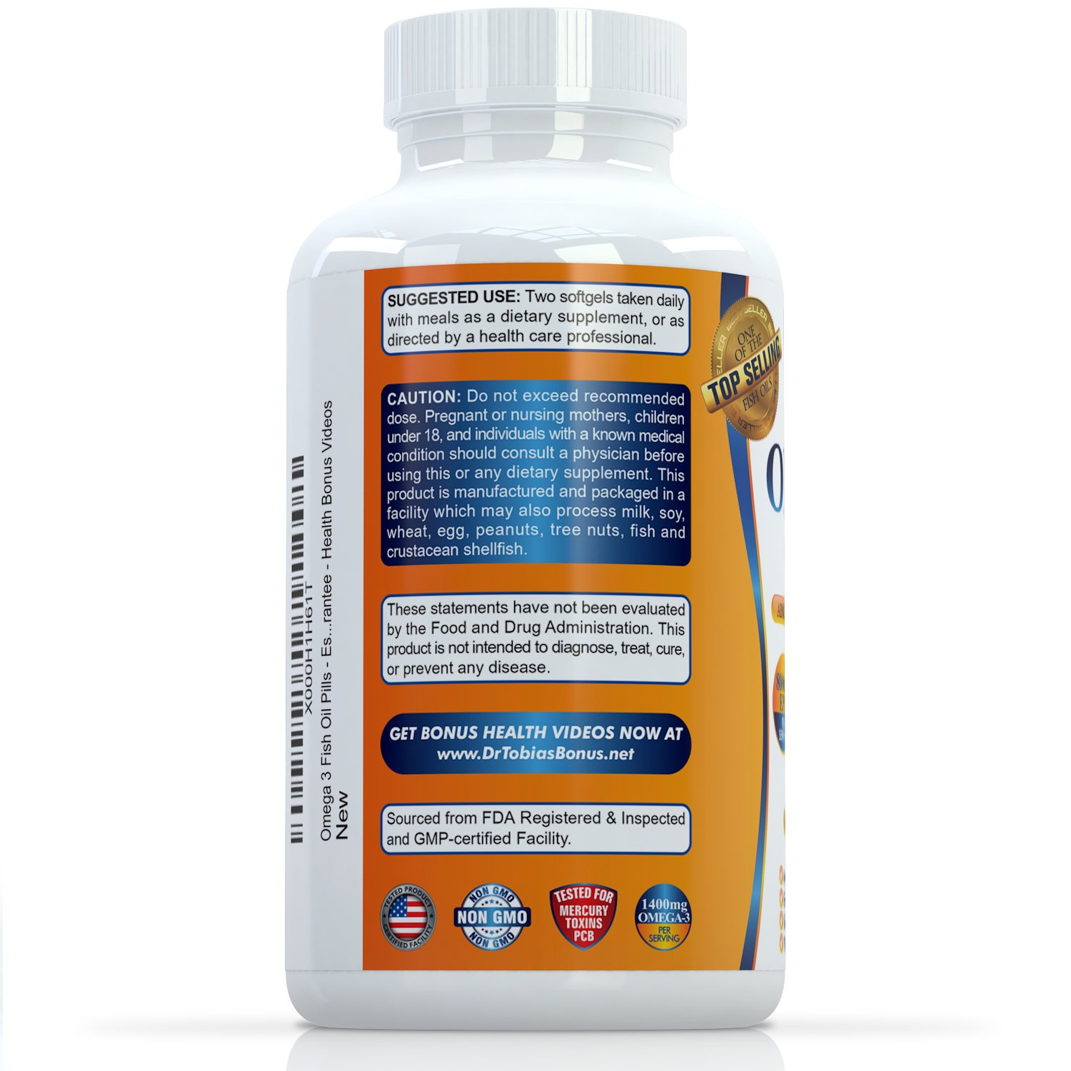 Omega 3 Fish Oil Pills Triple Strength Fish Oil Supplement (1,400mg