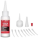 Starbond EM-2000 Thick, Premium CA - Super Glue Plus Extra Cap and Microtips, (for Woodturning, Hobby, Archery Fletching) (2 
