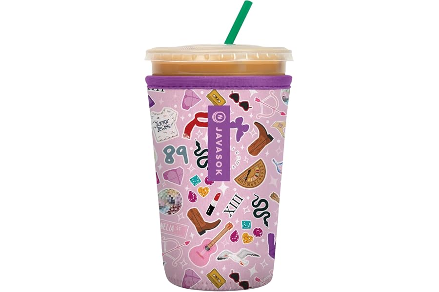 Sok It JavaSok Iced Coffee & Cold Soda Insulated Neoprene Cup Sleeve (On Tour, Medium: 22-28oz)