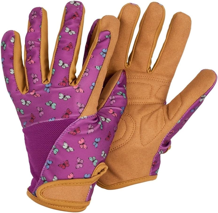 Briers  Profession'elle' Gloves, Purple Butterfly, Medium