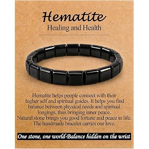 ROYONE hematite bracelet men - Natural Stone Beaded Gift for Him | Inspirational Jewelry to Reignite Masculine Energy & Confi