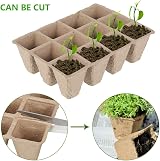 ATopoler 6Pcs 12-Grid Biodegradable Seedling Trays Plant Fibre Pots for Veg view 3