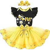 YOUNGER TREE Baby Girls 1st Birthday Outfit ONE Romper Tulle Tutu Skirt with Headband Sets Baby First Princess Dress