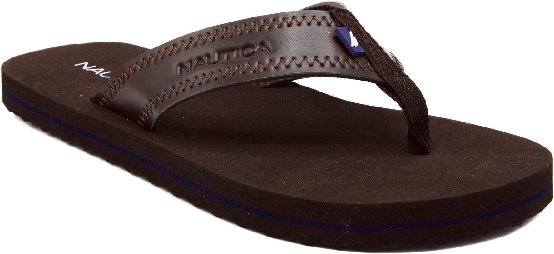 Nautica Men's Tayrona Flip Flop, Rustic Style Fabric Lined, Beach Sandal