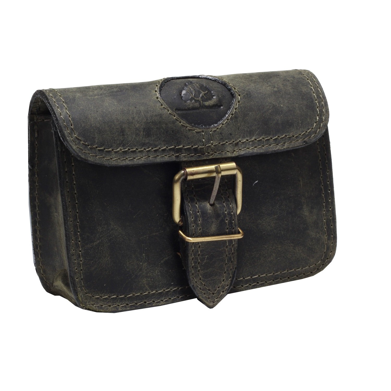 Greenburry Belt-Mounted Pouch Cowhide Antique Olive