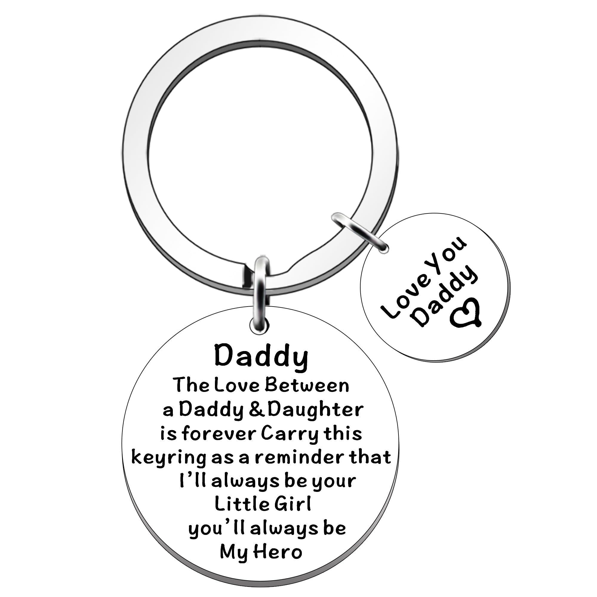 JETTOP Daddy Gifts from Daughter Dad Keyring Dad Birthday Gifts Fathers Day Christmas Presents I'll always be Your Little Girl