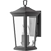 Hinkley Bromley Small LED Wall Mount Lantern, Museum Black, 120V, Add Security to Porches, Patios, Exterior Spaces with Durab