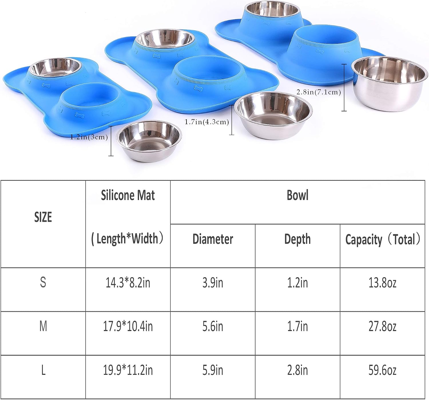 Hubulk Pet Dog Bowls 2 Stainless Steel Dog Bowl with No Spill Non-Skid Silicone Mat + Pet Food Scoop Water and Food Feeder Bowls for Feeding Small Medium Large Dogs Cats Puppies (M - Image 3