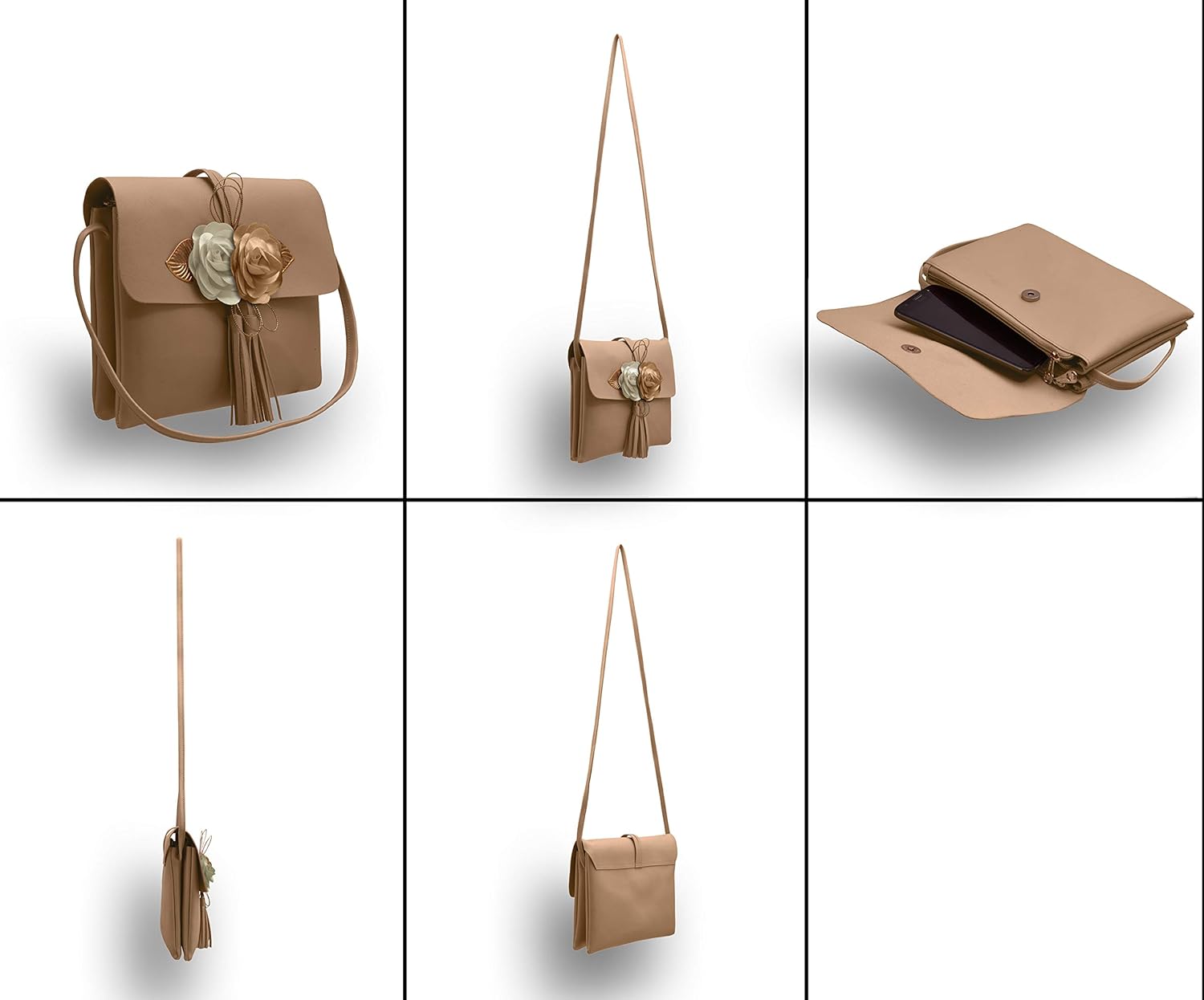 tap fashion fancy stylish party wear women's sling bag with 3d rose flower