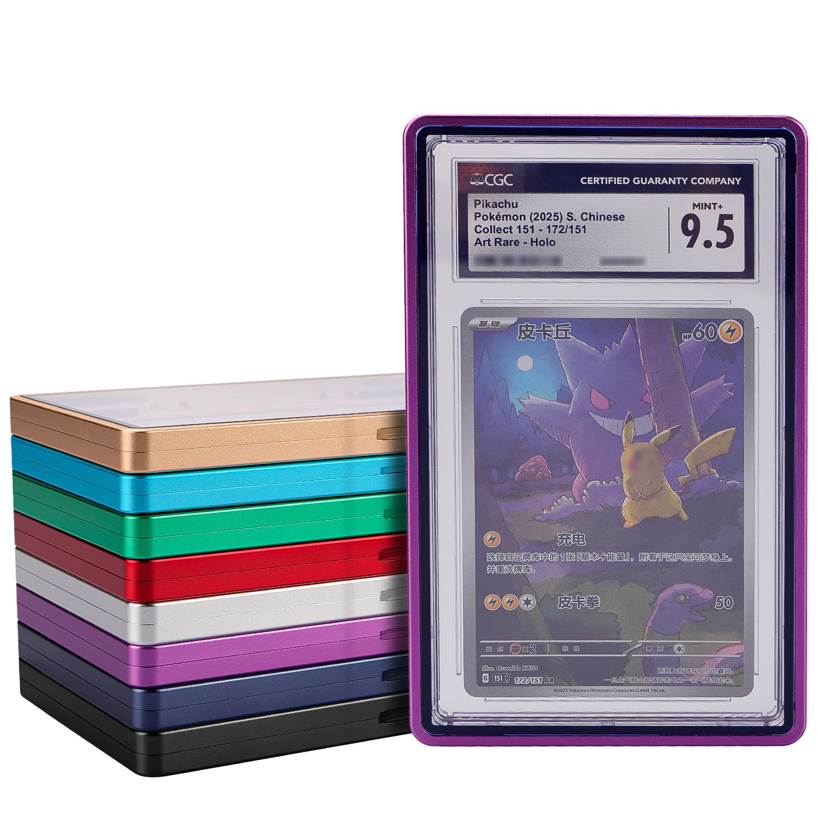 DiaoTu PSA Slab Bumper Case, Metal Graded Cards Slab Magnetic Protector for 35pt PSA/CGC/CCIC Graded Cards|Scratch Resistant | Stackable | UV Resistant | Purple