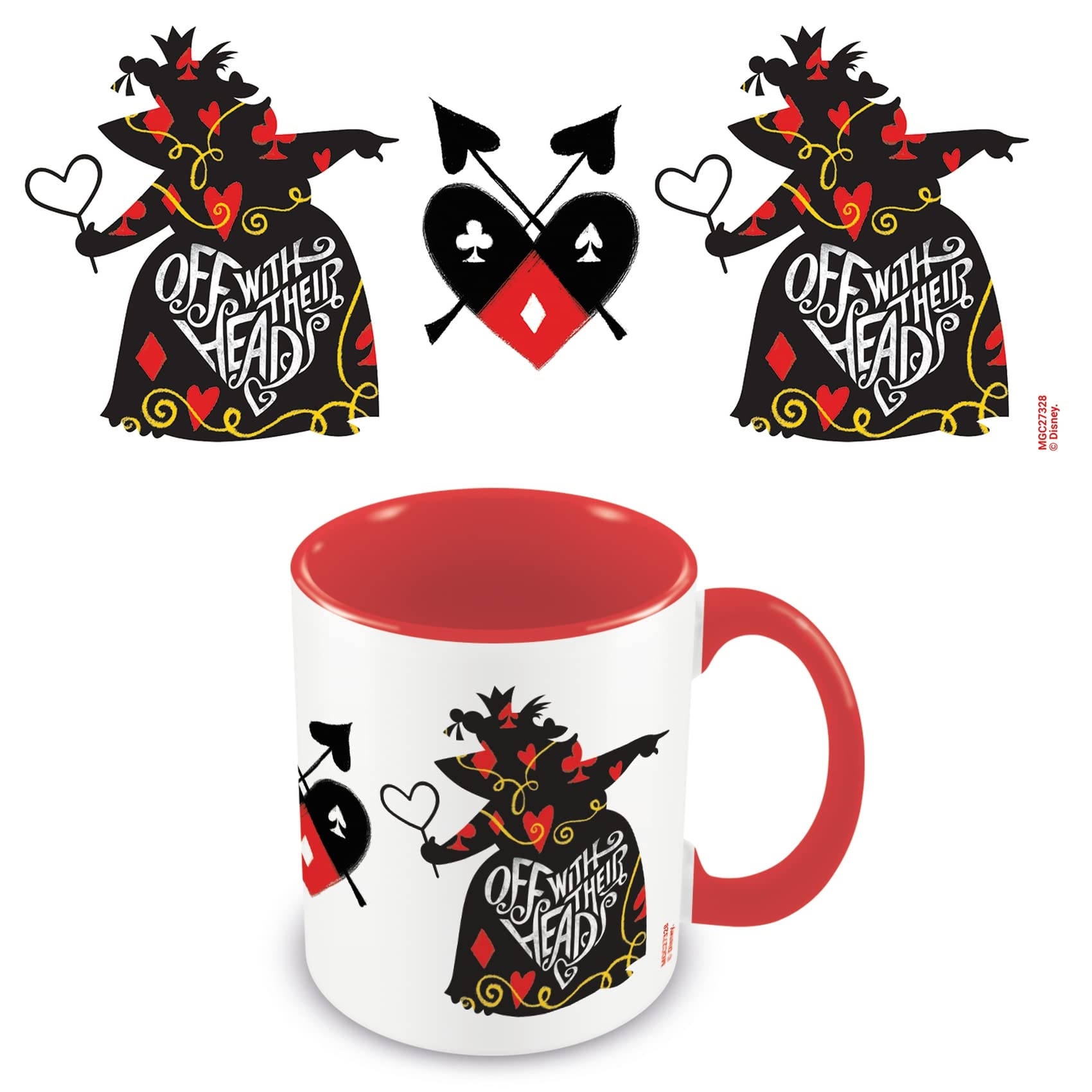 Pyramid International MGC27328 Disney Queen of Hearts Ceramic Mug in Presentation Gift Box, Off with Their Heads Design, 11oz Capacity, [Po] Red