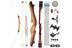 SOPOGER 54" /68'' Archery Set Adult Beginners - 20 lbs /30 bs Takedown Recurve Bows for Adults Youth Teens Men Women Wood Longbow for Outdoor Target Arrow Practice Shooting Training