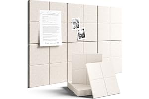 Fluxynara Large Felt Bulletin Board 36" x 24"Cork Board Alternative-6 Pack with 40 Safe Removable Adhesive Tabs, Cork Boards 