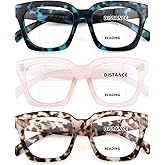 HIYANJN Bifocal Reading Glasses For Women Blue Light Computer Readers Clear Top Oversized Fashion Matte Frame Eyeglasses