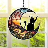 BamLue Cat Memorial Suncatcher for Windows Memorial Ornament, Pet Sympathy Gift to Memorialize The Loss, Cat Sun Catchers with Personalized Decorations in Loving Memory for Loss