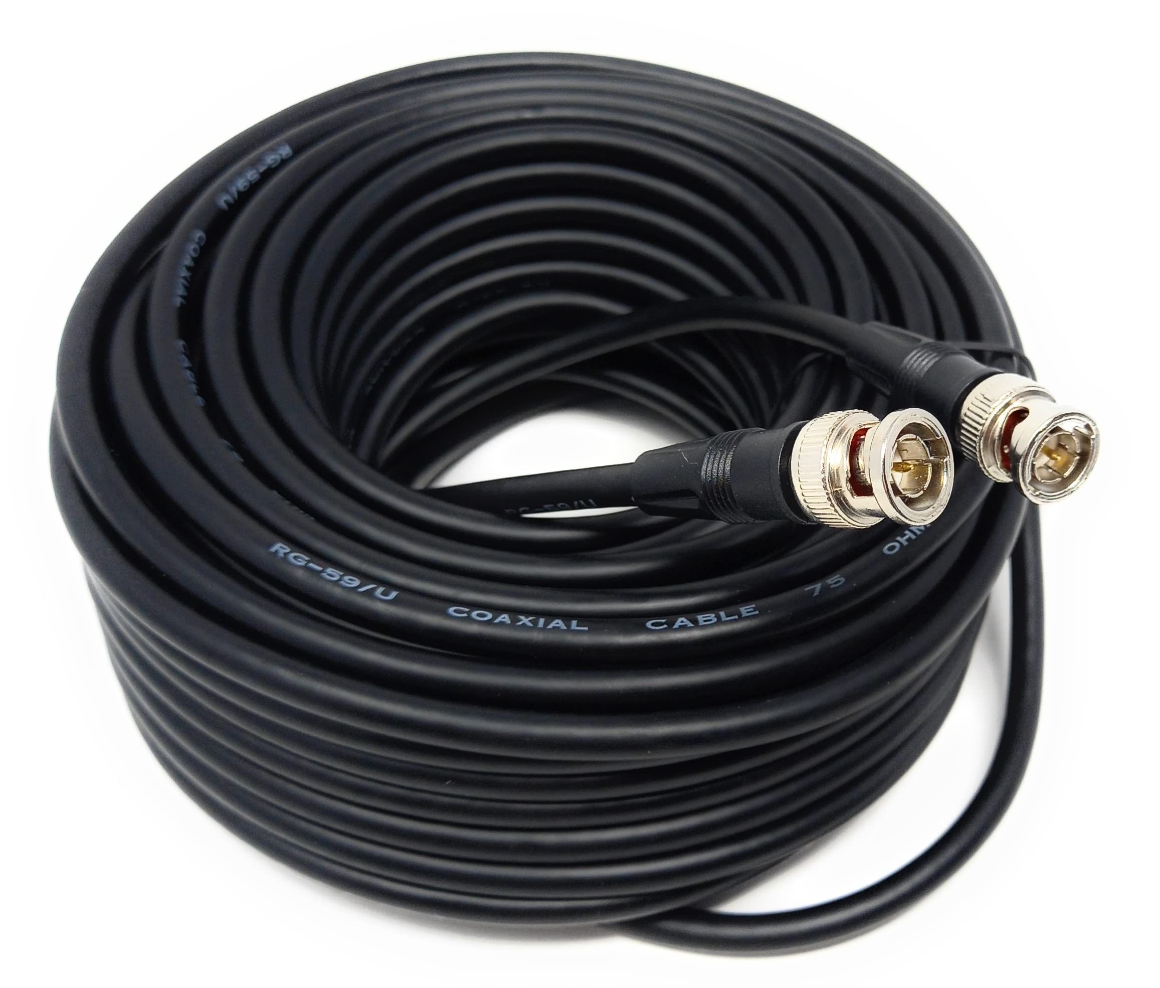 DRUT 20m BNC to BNC Cable Lead, Coaxial RG59/RG59U 75ohm for CCTV Video Camera, Male to Male Plugs 65ft