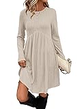 OFEEFAN Long Sleeve Dress Tunic Sweater Dress Fall