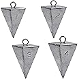 Pyramid Sinkers Fishing Weights, Bullet Fishing Weights Sinkers Tangle Free Fishing Weights for Saltwater Surf Fishing Gear Tackle 1oz 2oz 3oz 4oz 5oz 6oz 8oz