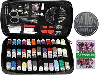 Anpro Nähset mit 220 Nähzubehör, Tragbare Hochwertigem Oxfords Etui, Mini Haushalt Nähzeuge für Haus, Reise und Notfall, Schwarz, EINWEG