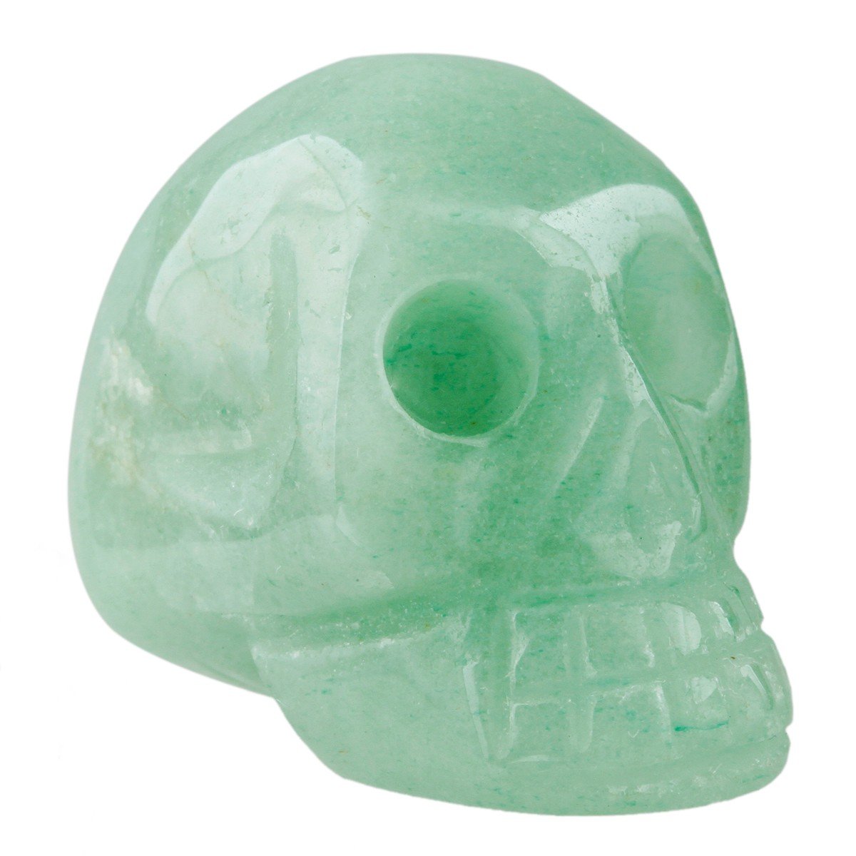 Shanxing 1.5" Green Aventurine Crystal Skull Ornament Gemstone Carved Skull Statue Figurine, Small Healing Crystal Skull Gift Halloween Ornament Cute Spooky Gothic Skull Room Decor Pocket Stone