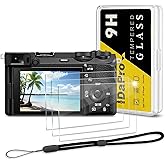 Screen Protector for Sony Alpha A6700 A7C II 7C II A7CII / 6700 ZV-E1 ZVE1 & Hand Lanyard [3+1 Pack] ，iDaPro Tempered Glass E