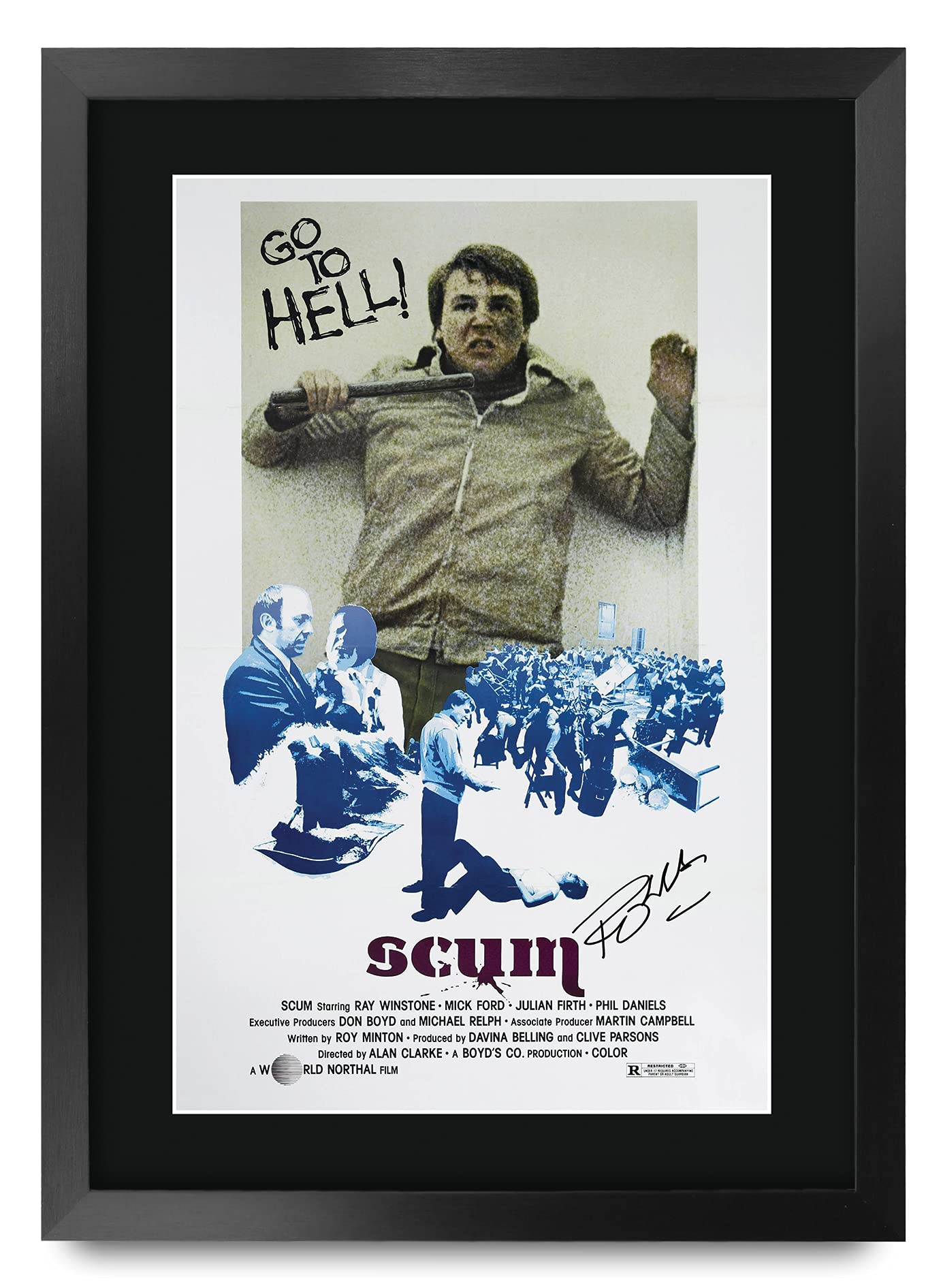 HWC Trading FR A3 Scum Ray Winstone Gifts Printed Poster Signed Autograph Picture for Movie Memorabilia Fans - A3 Framed