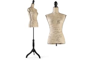 HOMBOUR Female Mannequin Body, Sewing Mannequin Torso Dress Form, Height Adjustable 52-67 inch Mannequin with Stand for Dressmaker Jewelry Display, Brown