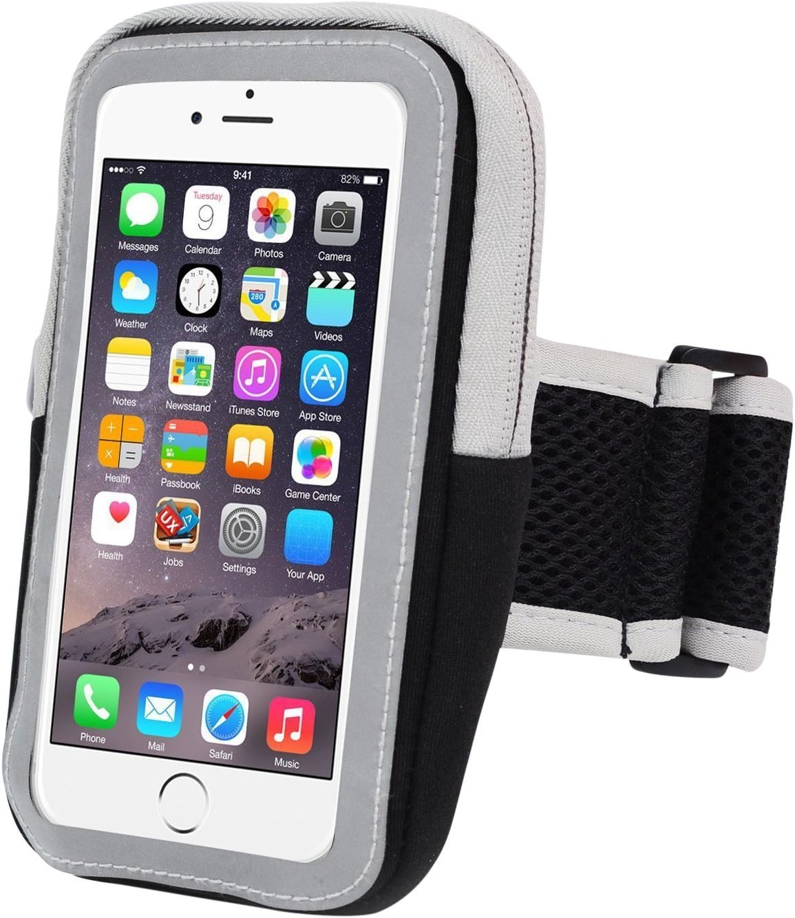 Yostyle 5.5 Sports Armband Sweatproof Running Armband Gym Fitness Workout Cell Phone Case for iPhone X 8 7 6S Plus Samsung Galaxy S5 S6 S7 S8 Edge 5.5 Inches (Black)