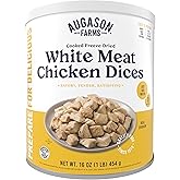 Augason Farms Cooked Freeze Dried White Meat Chicken Dices Can, Emergency Food Supply, Everyday Meals, 15 Servings