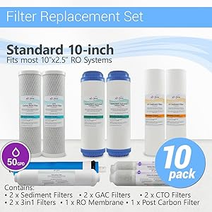 Amazon.com: Max Water pH+ Alkaline Replacement Filter Set for Standard ...