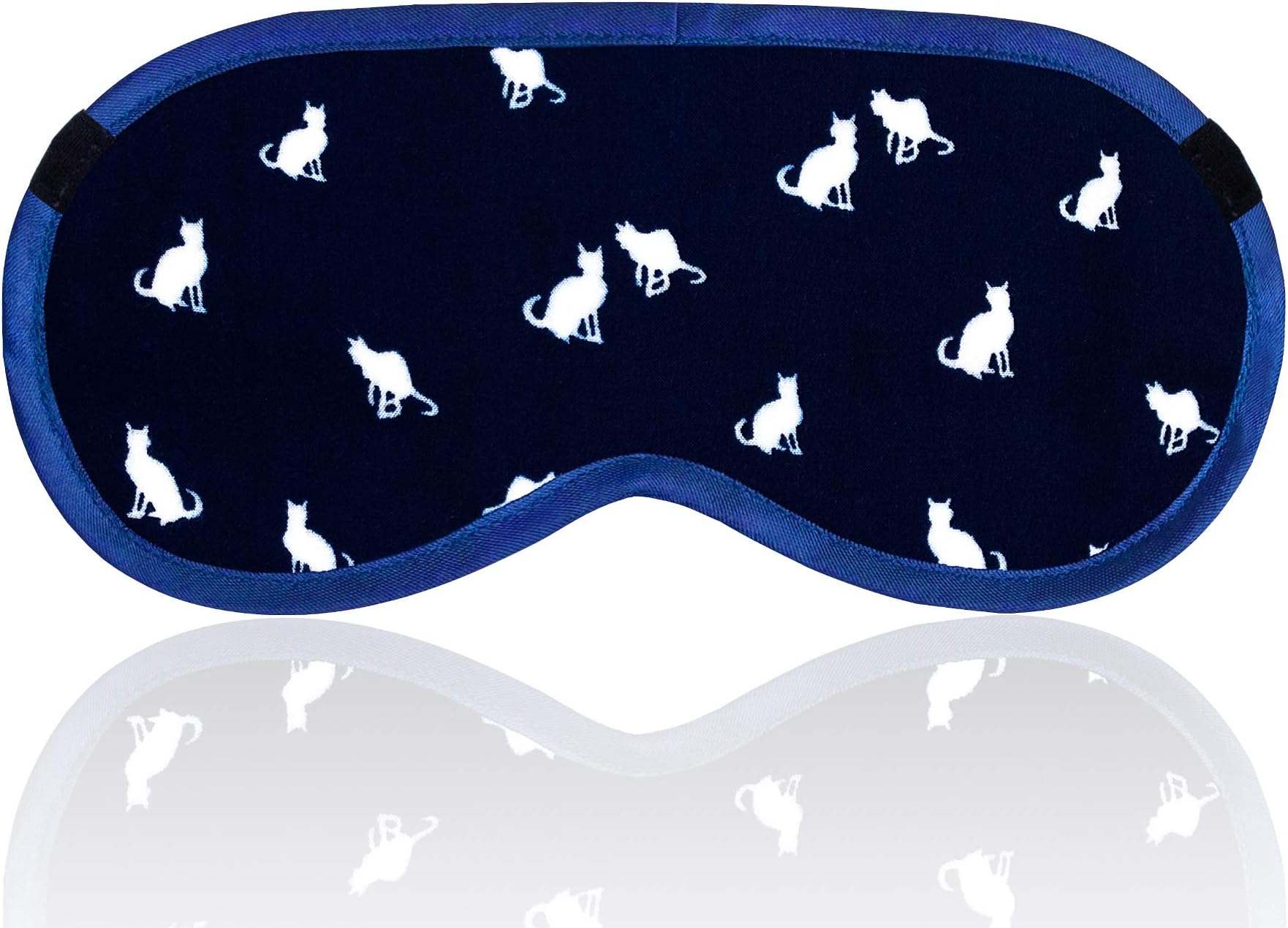 Sleeping Mask Cat Adjustable Blindfold - Eye Mask Cotton Eyeshade - Men Women and Kids - Comfortable Natural Eye Cover - Travel Nap Shift Work REM