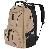 SwissGear 1900 ScanSmart 17” Laptop Backpack Brown– Reflective Tech Backpack with ScanSmart Compartment – Multiple Organizer Pockets & RFID Scan Blocking Technology
