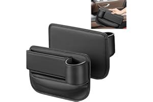 CBDYWVR Car Leather Cup Holder Gap Bag, Naneug Car Leather Cup Holder Gap Bag, Leather Cup Holder Gap Bag, Seat Gap Storage Box for Phones, Wallets, Keys, Cards