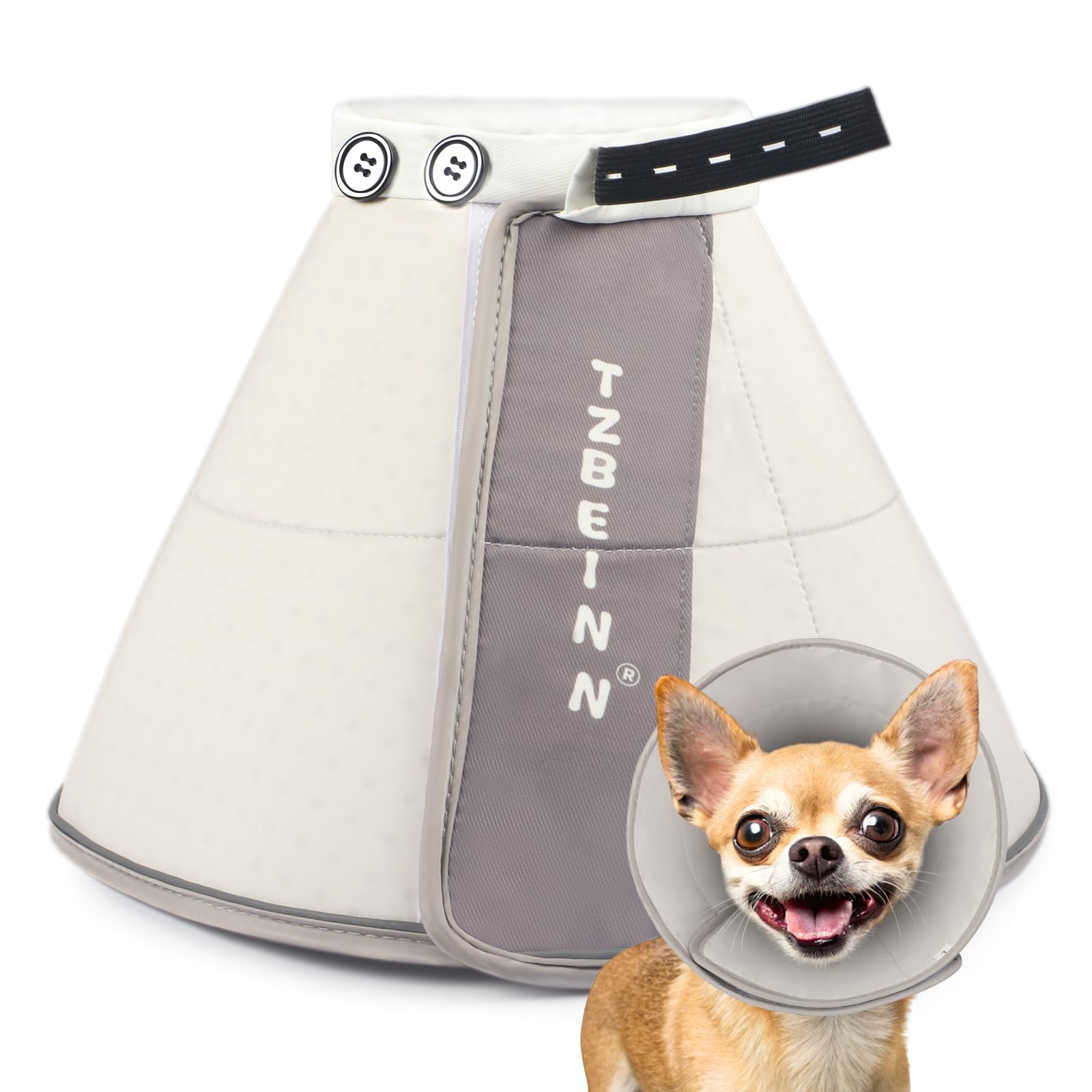 Photo 1 of Soft Small Dog Cone Collar Alternative, Comfortable Elizabethan Dog Neck Pillow Cone for Small Dogs (Yorkshire Chihuahua)