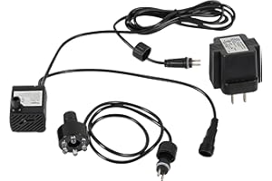 Sunnydaze 40 GPH Submersible Water Pump – 12V Small Fountain Pump with Adjustable Flow, 6-Color LED Light & Transformer for F