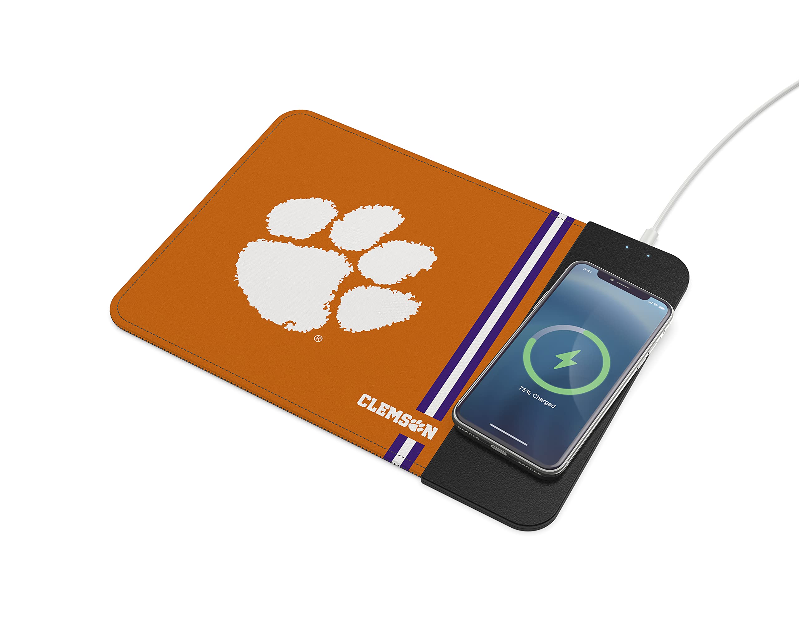 SOAR NCAA Wireless Charging Mouse Pad, Clemson Tigers