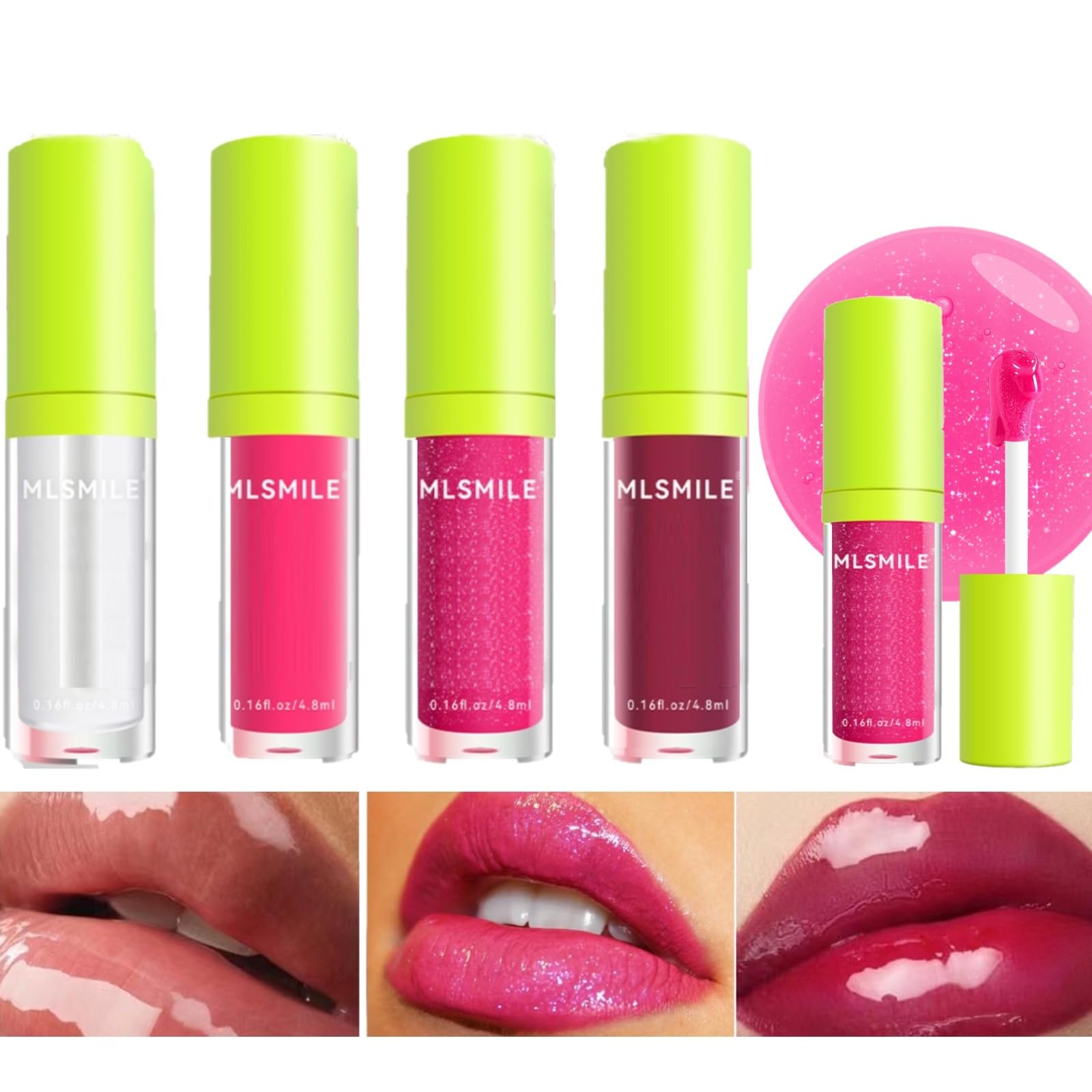 KARLOR Lipgloss Set, 4 PCs lip oil set tinted plumping lip oil Moisture Lip Gloss transparent red pink lip glassure lip care Lip gloss Long -lasting lip Tint Juicy Look lip oil for dry Lips winter