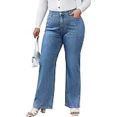 KISSPLUS Plus Size Baggy Jeans for Women High Waist Loose Women Jeans Curvy Stretchy Denim Pants for Women