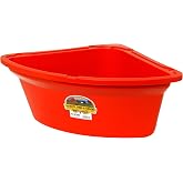Little Giant Plastic Corner Feeder Bucket (Red) Durable &amp; Useful Space Saving Corner Feed Trough (26 Quart) (Item No. PCF6RED)