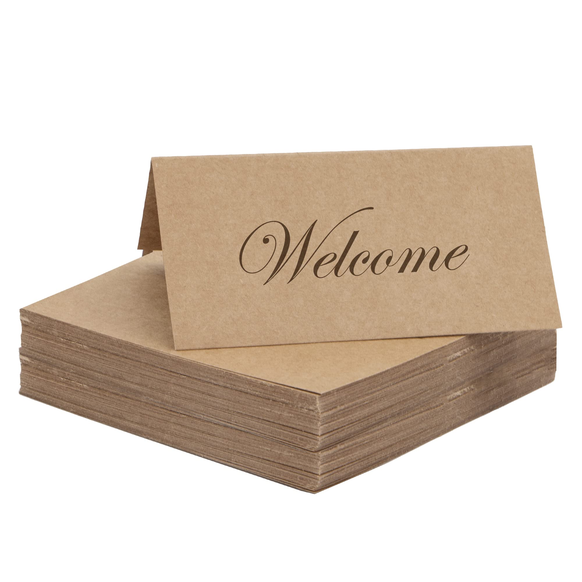 Time to Sparkle 100PCS Brown Blank Place Cards for Table Setting Place Cards for Weddings,Table Seating Cards,Folded Name Placecards