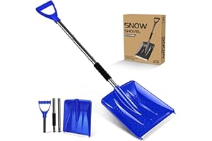 PLACHIDAY Snow Shovel, Portable Snow Shovel Kit for Car Emergency, 4 Sections Collapsible Sport Utility Shovel Portable Snow Scoop Sand Mud Snow Removal Tool for Car, Camping,Snowman
